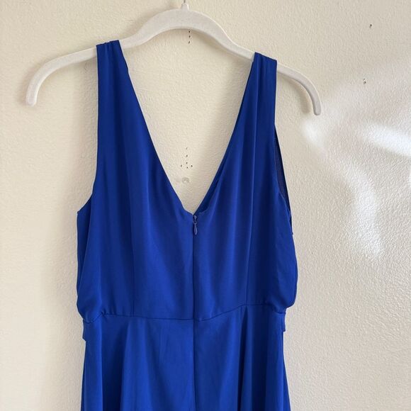 NWT BCBGMaxAzria Jessica Dress Waterfall ruffle handkerchief hem blue 4 - Picture 5 of 11